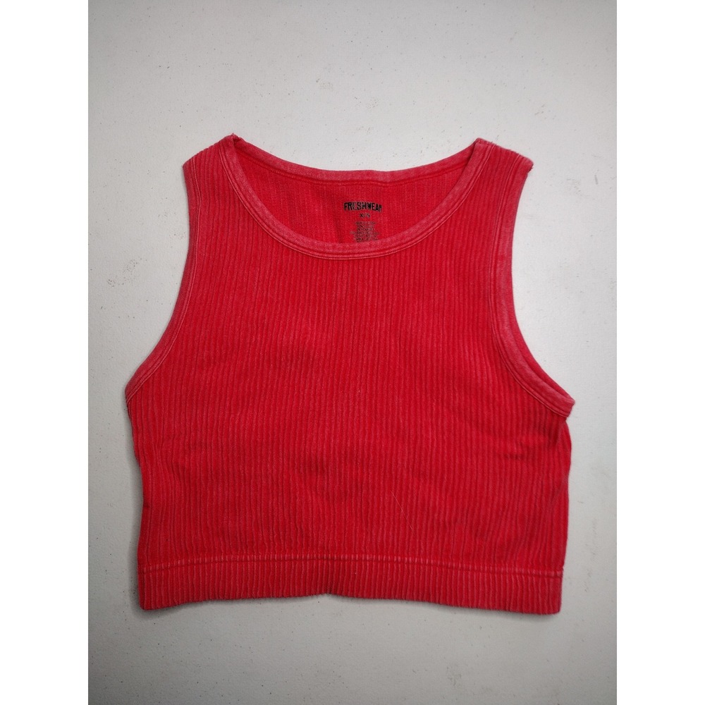 FREShWEAR Ribbed Seamless Crop Tank‎ Top Red XSmall